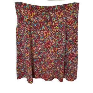 Royal Robbins Abstract A-Line Skirt Womens Large Multicolor Cotton Blend Artsy